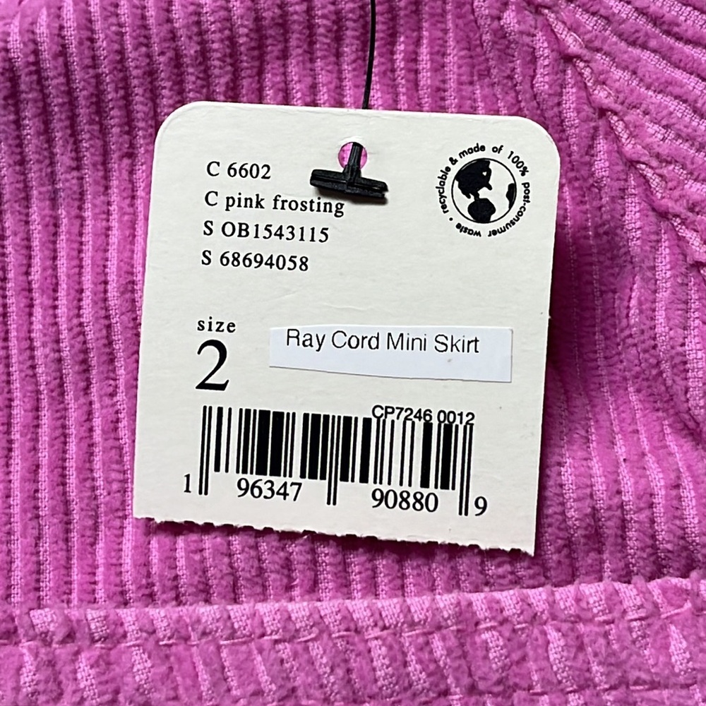 NWT Free People Ray Cord Mini Skirt Size 2 - Picture 7 of 12